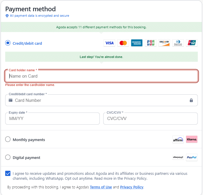 Complete your payment